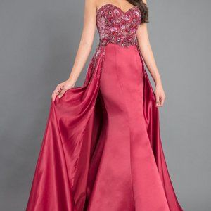 Rachel Allan Couture 8333 Formal Marsala Dress-Size 2